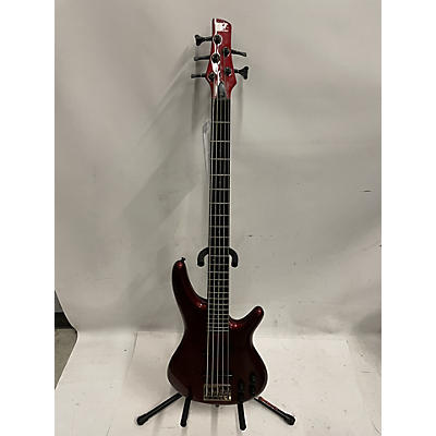 Ibanez Used Ibanez SR885 Chrome Red Metallic Electric Bass Guitar