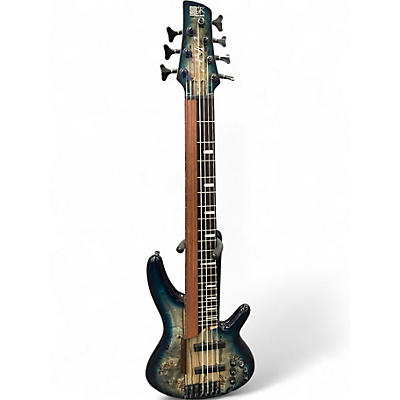 Used Ibanez SRAS7 COSMIC BLUE STARBUST Electric Bass Guitar