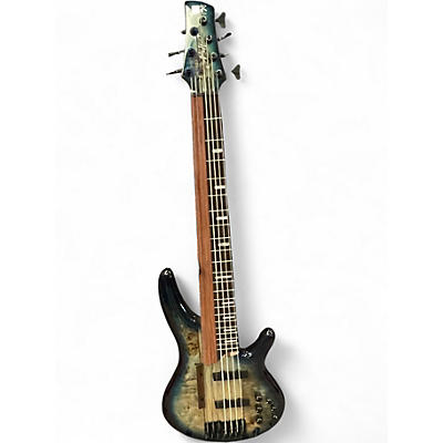 Used Ibanez SRAS7 Cosmic Blue Starburst Electric Bass Guitar