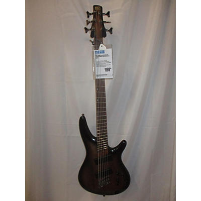 Used Ibanez SRC6MS Black Stained Burst Electric Bass Guitar