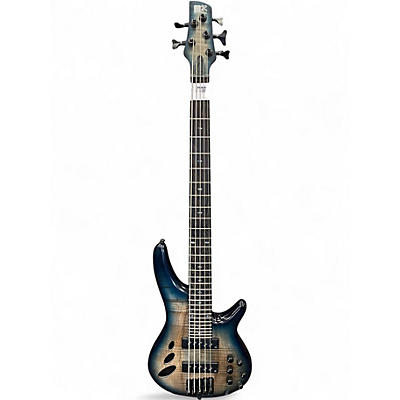Used Ibanez SRD905 Blue Electric Bass Guitar