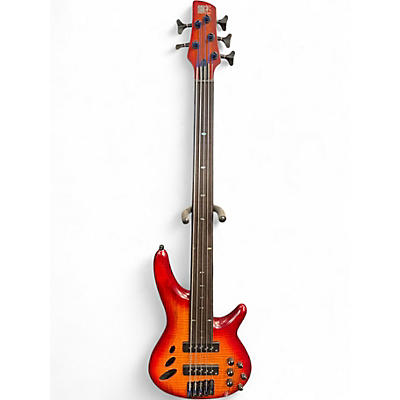 Used Ibanez SRD905F Crimson Red Burst Electric Bass Guitar
