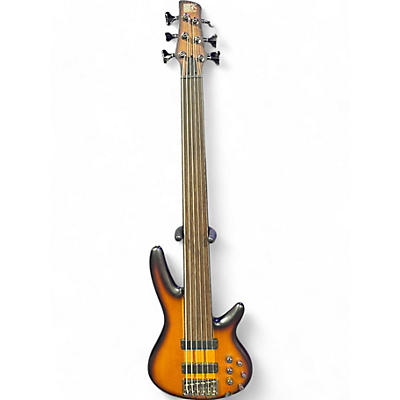 Ibanez Used Ibanez SRF706 FRETLESS 6 STRING BASS BROWN BURST Electric Bass Guitar