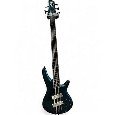 Used Ibanez SRMS725 Blue Chameleon Electric Bass Guitar