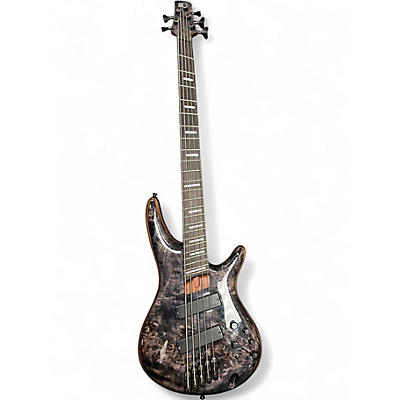 Used Ibanez SRMS805 Trans Black Electric Bass Guitar