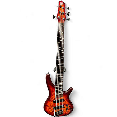 Used Ibanez SRMS806 2 Color Sunburst Electric Bass Guitar