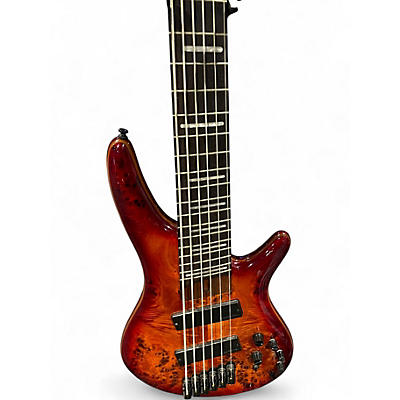 Used Ibanez SRMS806 Amber Electric Bass Guitar