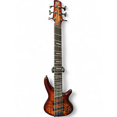 Used Ibanez SRMS806 BROWN TOPAZ BURST Electric Bass Guitar