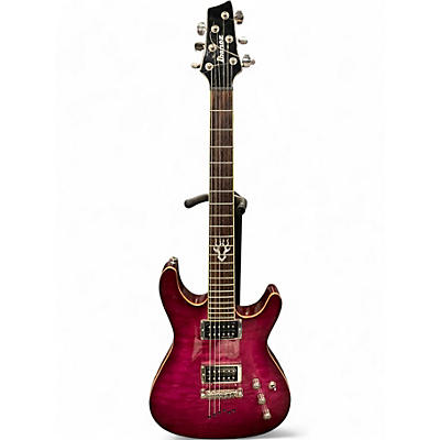 Used Ibanez SZ520QM Pink Solid Body Electric Guitar