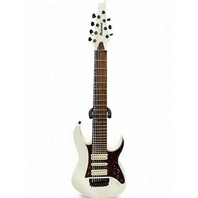Used Ibanez TAM10 Tosin Abasi Signature 8 String White Solid Body Electric Guitar