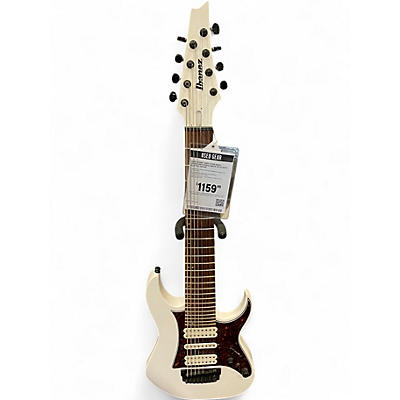 Used Ibanez TAM10 Tosin Abasi Signature 8 String White Solid Body Electric Guitar