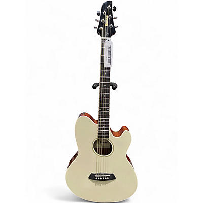 Used Ibanez TCY10E Talman White Acoustic Electric Guitar