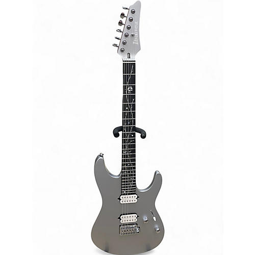 Used Ibanez TOD10 TIM HINSEN Metallic Silver Solid Body Electric Guitar Metallic Silver