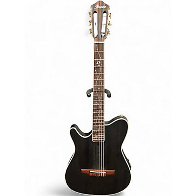Used Ibanez TOD10NL Trans Black Nylon String Acoustic Guitar