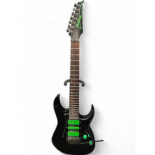 Ibanez Used Ibanez UV70 Universe Steve Vai Signature 7 String Black and Green Solid Body Electric Guitar Black and Green