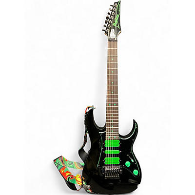 Used Ibanez UV70P Universe Steve Vai Signature 7 String Black and Green Solid Body Electric Guitar