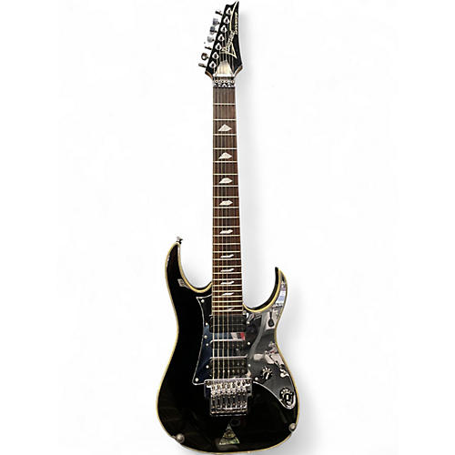 Used Ibanez UV777 Universe Steve Vai Signature 7 String Black Solid Body Electric Guitar Black