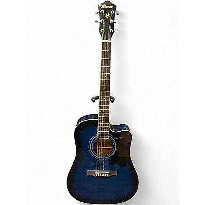 Used Ibanez V70CE Blue to Black Fade Acoustic Electric Guitar