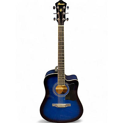 Used Ibanez V70CE Trans Blue Acoustic Electric Guitar