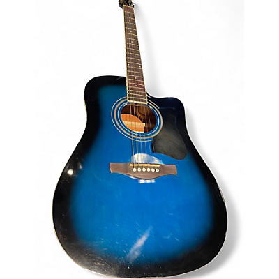 Used Ibanez V70CE Trans Blue Acoustic Electric Guitar
