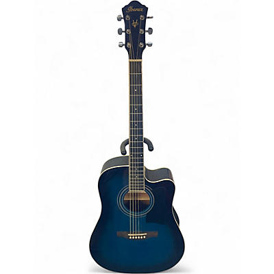 Used Ibanez V70CE Trans Blue Acoustic Electric Guitar