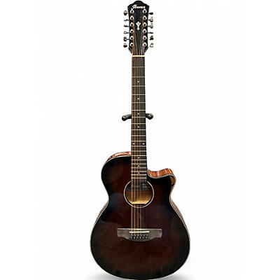 Used Ibanez aeg5012 dark violin burst 12 String Acoustic Electric Guitar