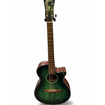 Used Ibanez aeg70-ebh Emerald Green Acoustic Electric Guitar