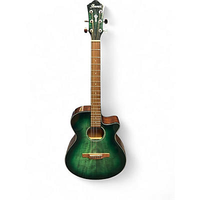 Used Ibanez aeg70-ebh  tans green Acoustic Electric Guitar