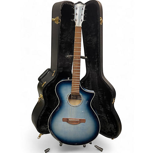 Ibanez Used Ibanez aewc400 Blue Sunburst Acoustic Electric Guitar Blue Sunburst