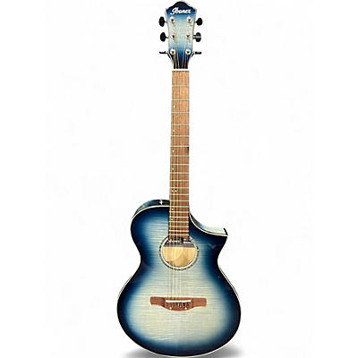 Used Ibanez aewc400 Trans Blue Acoustic Electric Guitar