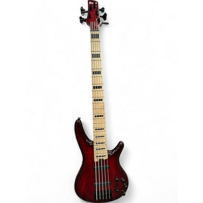 Used Ibanez anb205 transparent red Electric Bass Guitar