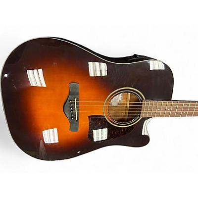 Used Ibanez aw400ce 2 Color Sunburst Acoustic Electric Guitar