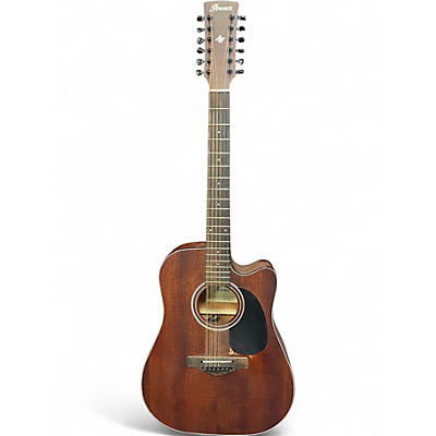 Used Ibanez aw5412ce Natural 12 String Acoustic Electric Guitar