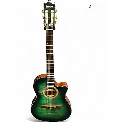 Used Ibanez ga35fm Green Classical Acoustic Electric Guitar