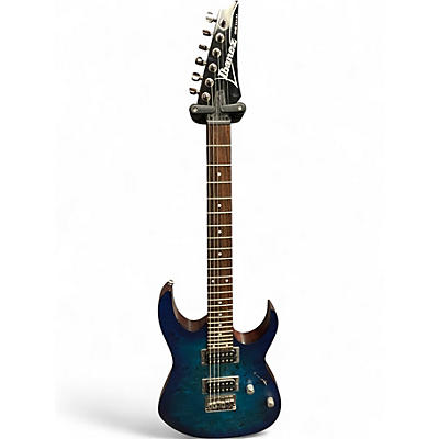 Used Ibanez rg421pb Ocean Blue Burst Solid Body Electric Guitar