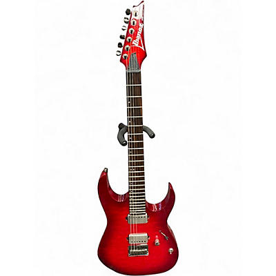 Used Ibanez rg6005feqm Crimson Red Trans Solid Body Electric Guitar