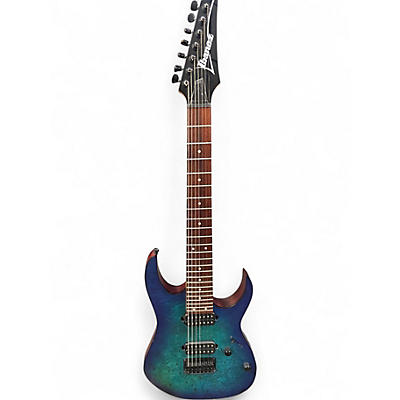 Used Ibanez rg7421pb Trans Blue Solid Body Electric Guitar