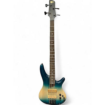 Used Ibanez sr4cmltd Blue Electric Bass Guitar