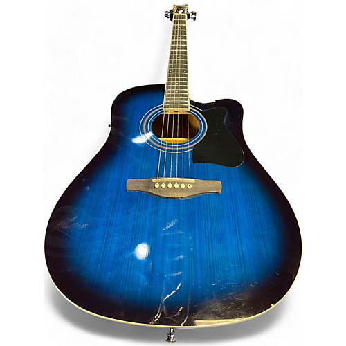 Ibanez Used Ibanez v70ce Blue Burst Acoustic Electric Guitar Blue Burst