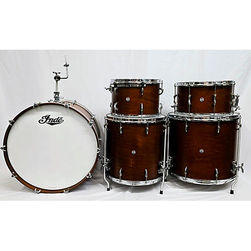 Used Independent Drum Lab 5 piece Flex Tuned Maple Drum Set Mahogany Stain Drum Kit Mahogany Stain