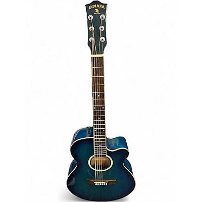 Used Indiana Madison Ocean Blue Burst Acoustic Electric Guitar