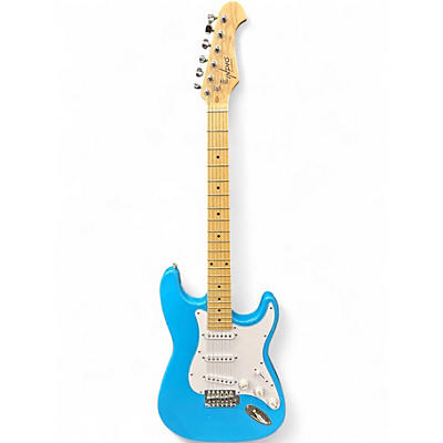 Used Indio Classic Strat Blue Solid Body Electric Guitar