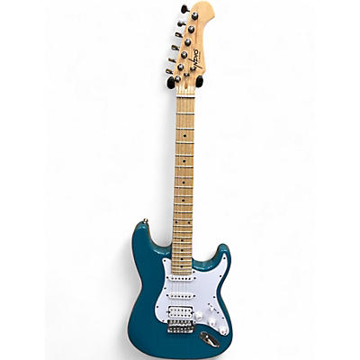 Used Indio Classic Strat Teal Solid Body Electric Guitar