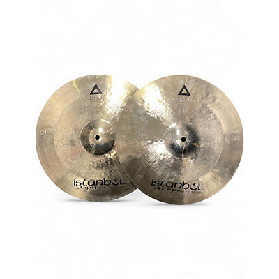 Used Istanbul Agop 15in xist 15in power hi hat pair Cymbal