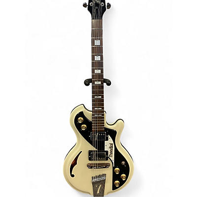 Used Italia MONDIAL Cream Hollow Body Electric Guitar