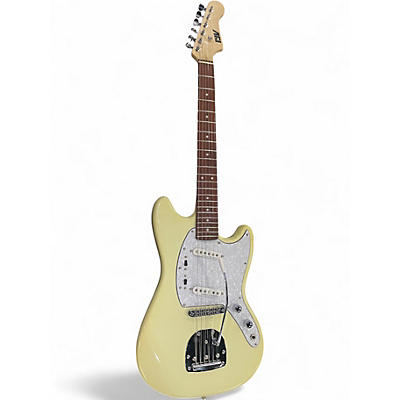 Used Iyv MUSTANG STYLE Black and Yellow Solid Body Electric Guitar