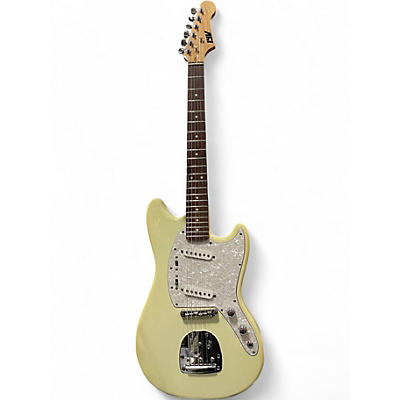 Used Iyv Mustang Clone Antique Ivory Solid Body Electric Guitar