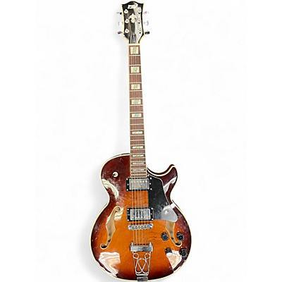 Used Iyv SINGLE CUTAWAY 3 Tone Sunburst Hollow Body Electric Guitar