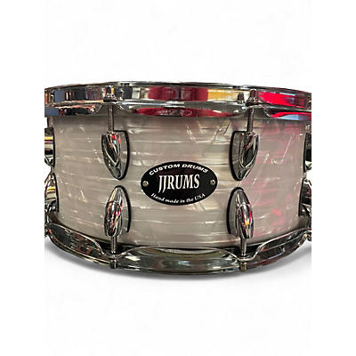 Used J Jrums 6.5X14 Pure Bubinga Pearl White Drum