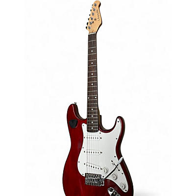 Used J. Reynolds JR6 Trans Crimson Red Solid Body Electric Guitar